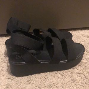 Black Platform Ankle Strap Sandals (NEVER WORN)